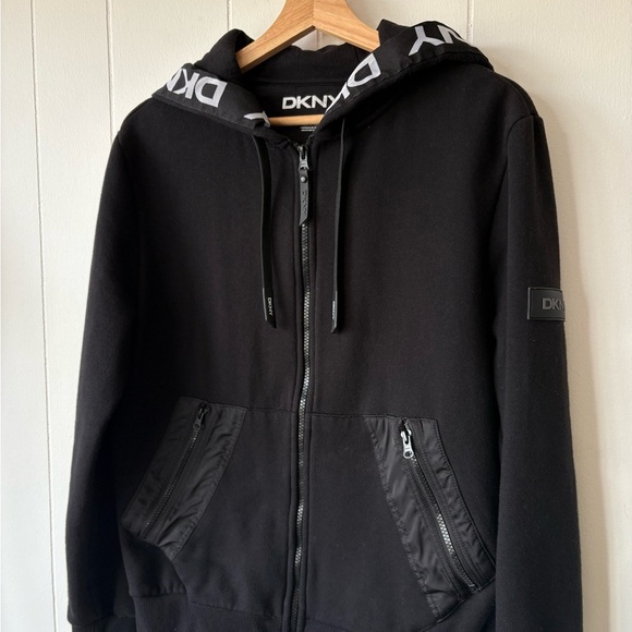 DKNY Black Men's Zip Up Hoodie | Size Small - Picture 2 of 5